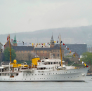 Kongefamilien skulle avslutte sitt program om bord. Foto: Terje Pedersen / NTB